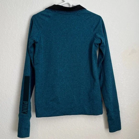 PINK Victoria's Secret 1/4 zip Pullover, Blue, Size S - Picture 2 of 7